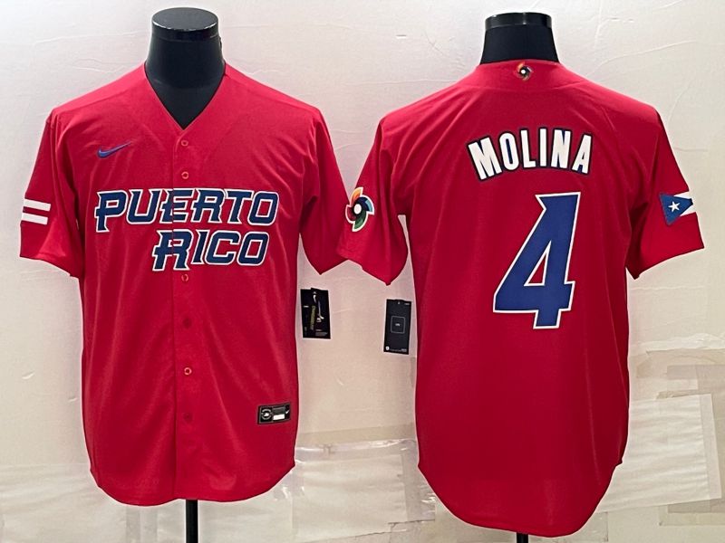 Men 2023 World Cub 4 Molina Red Nike MLB Jersey6